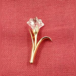 Swarovski crystal flower brooch Tulip ? , vintage retired